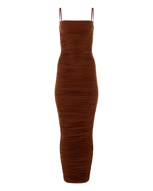 HOSIERY GATHER DRESS // MILK CHOCOLATE FOX
