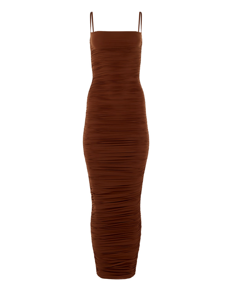 HOSIERY GATHER DRESS // MILK CHOCOLATE FOX