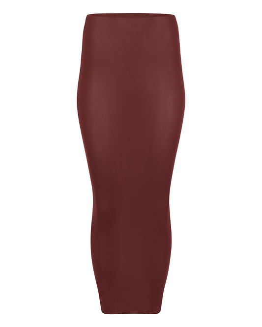 HOSIERY PENCIL SKIRT // CHERRY WINE