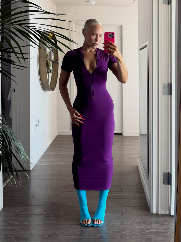 MODAL MIDI DRESS // EGGPLANT