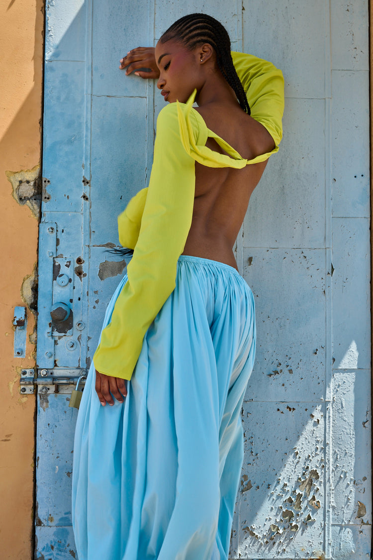 WINDBREAKER OPEN BACK BLOUSE // KIWI