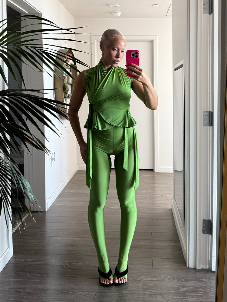 SHEER SHIMMER TIGHTS // FROG