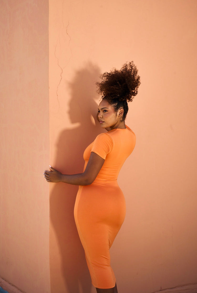MODAL MIDI DRESS // PERSIMMON