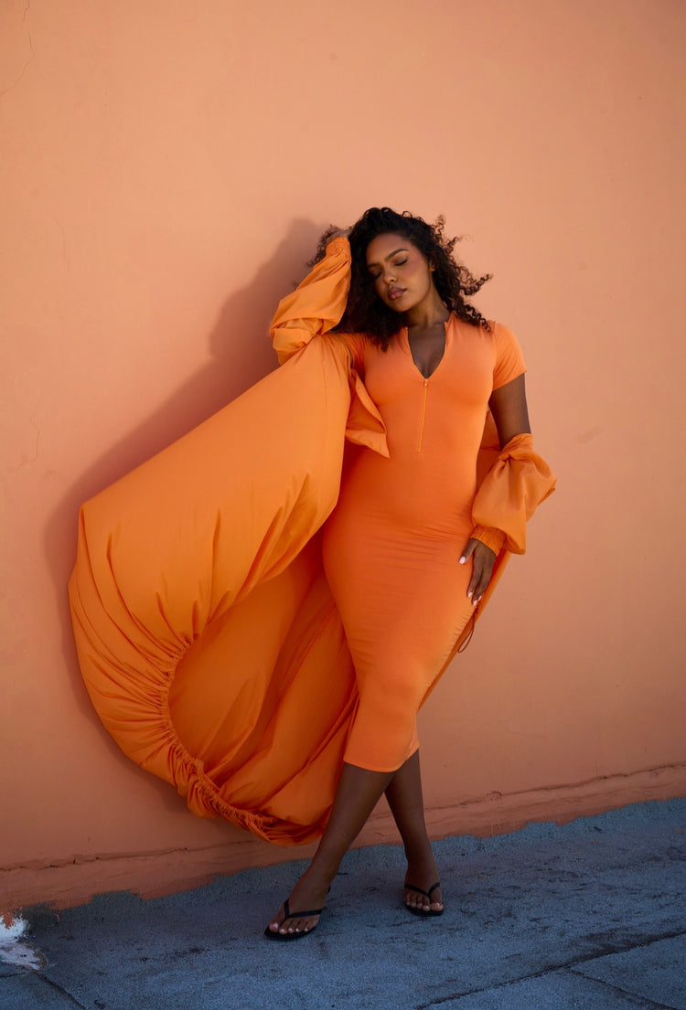 MODAL MIDI DRESS // PERSIMMON