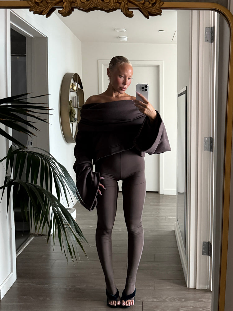 SHEER SHIMMER LEGGING // SMOKE