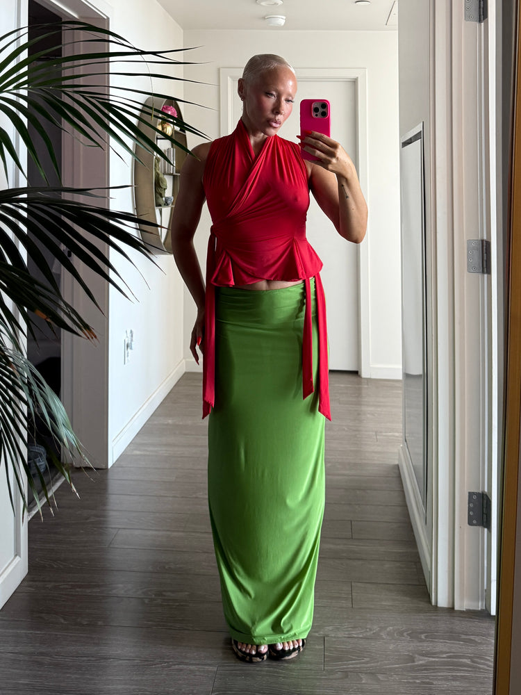 SHEER FLOW SKIRT // FROG