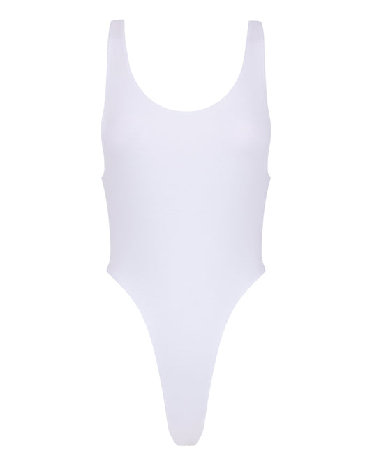 JERSEY THONG BODYSUIT // OPTIC WHITE