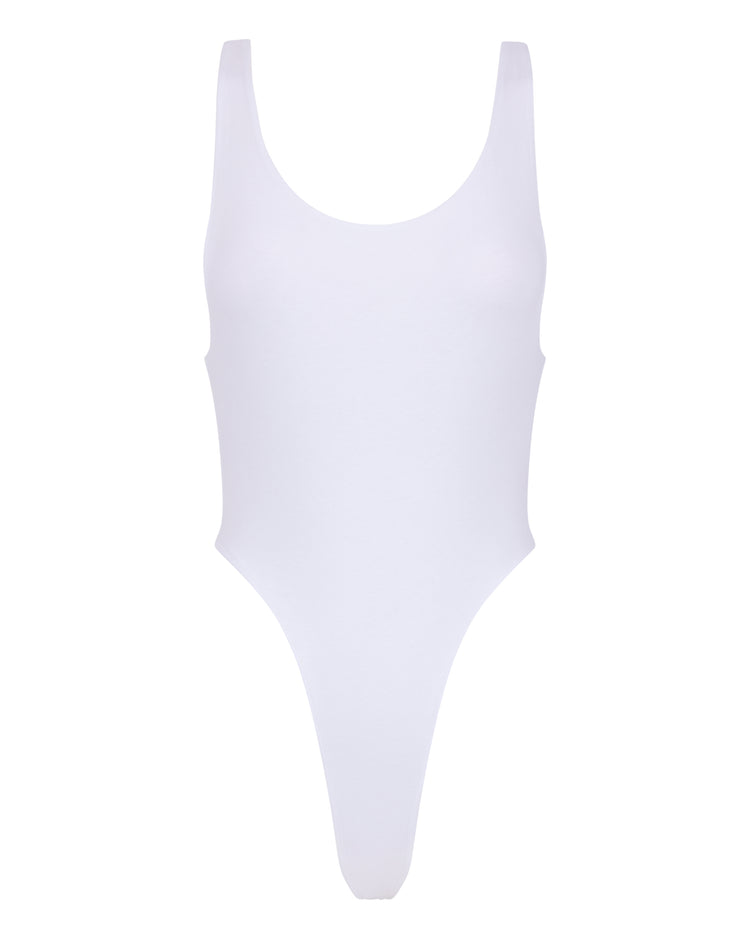 JERSEY THONG BODYSUIT // OPTIC WHITE