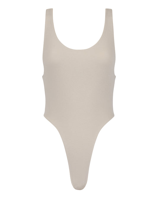 JERSEY THONG BODYSUIT // COSMIC LATTE