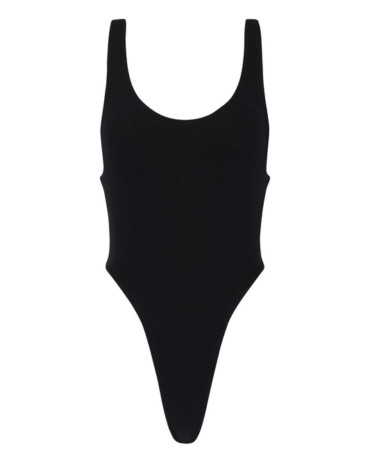 JERSEY THONG BODYSUIT // VERY BLACK