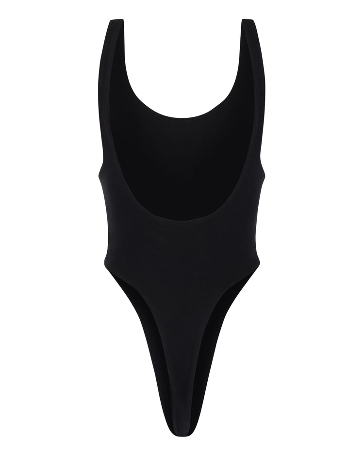 JERSEY THONG BODYSUIT // VERY BLACK