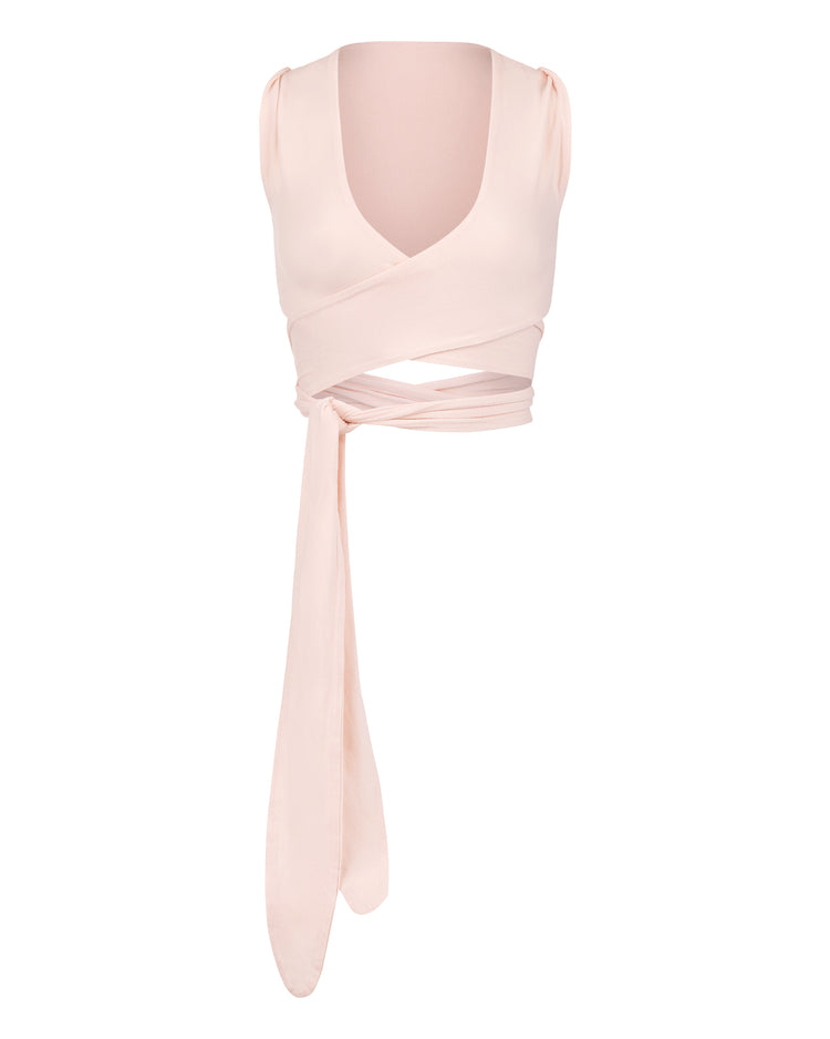 ROLLED SHOULDER BRALETTE // PINK MIST