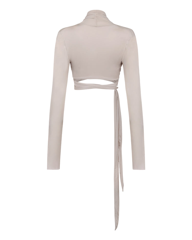 SHEER SHIMMER BOLERO // COSMIC LATTE