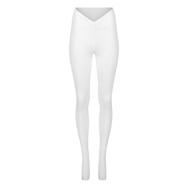 SHEER SHIMMER SCRUNCH LEGGING // OPTIC WHITE