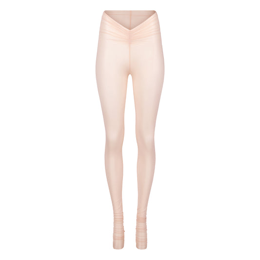 SHEER SHIMMER SCRUNCH LEGGING // PINK MIST