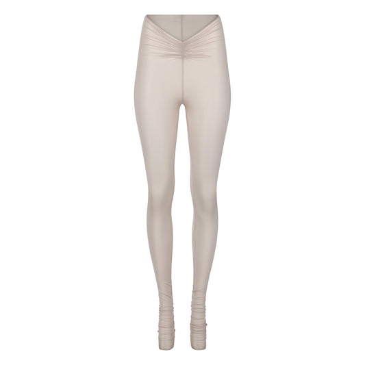 SHEER SHIMMER SCRUNCH LEGGING // COSMIC LATTE