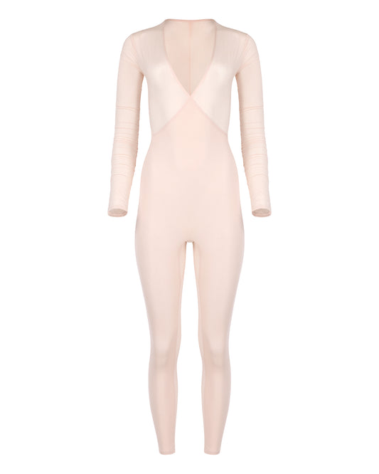 WRAP SNATCH CATSUIT // PINK MIST