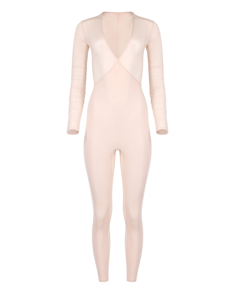 WRAP SNATCH CATSUIT // PINK MIST