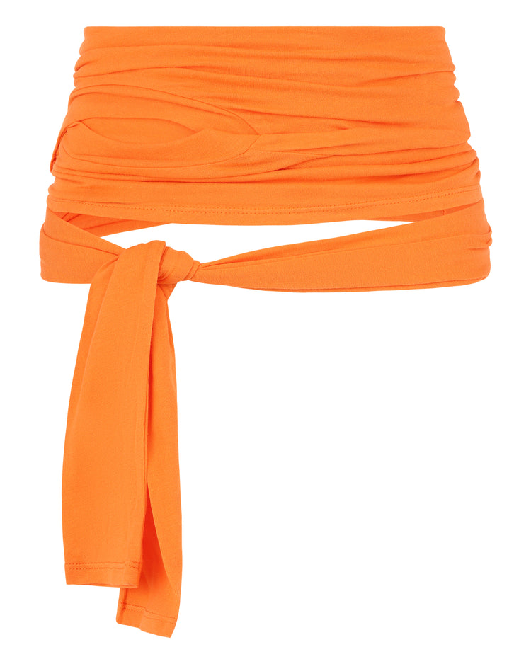 COTTON JERSEY WAIST WRAP // PERSIMMON