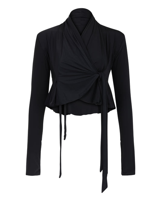 FLARED WRAP BOLERO // VERY BLACK