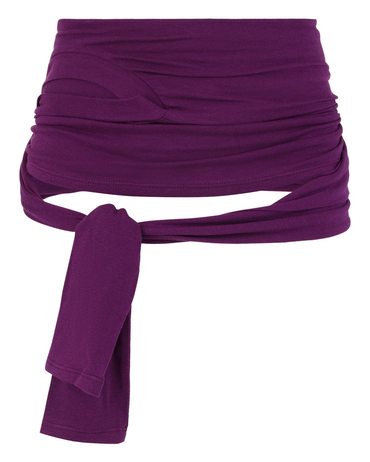 COTTON JERSEY WAIST WRAP // EGGPLANT