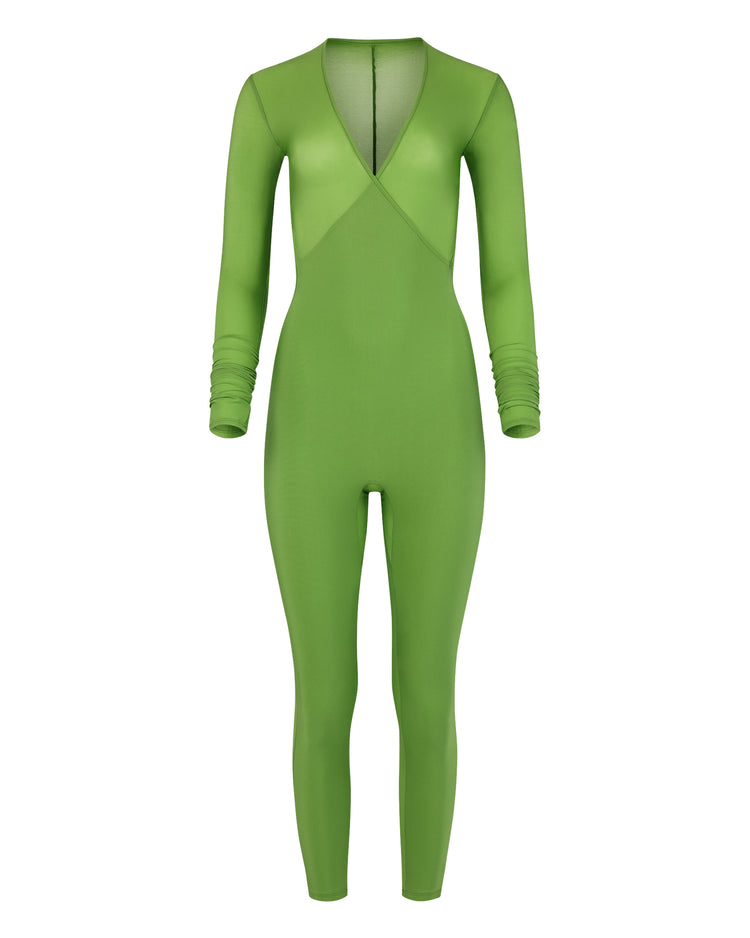 SHEER SHIMMER CATSUIT // FROG
