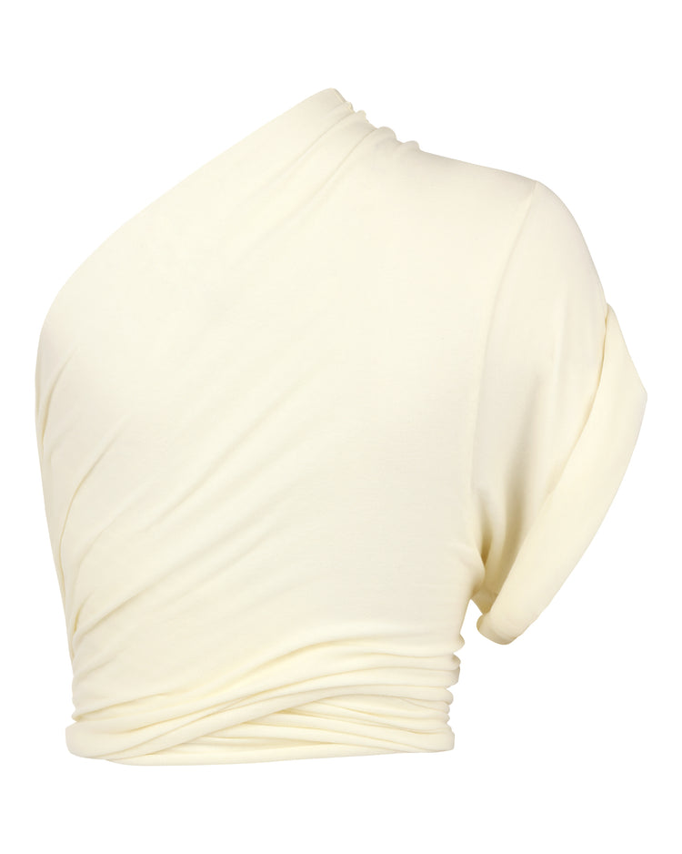 RAW EDGE ONE SLEEVE TEE // MOON GLOW