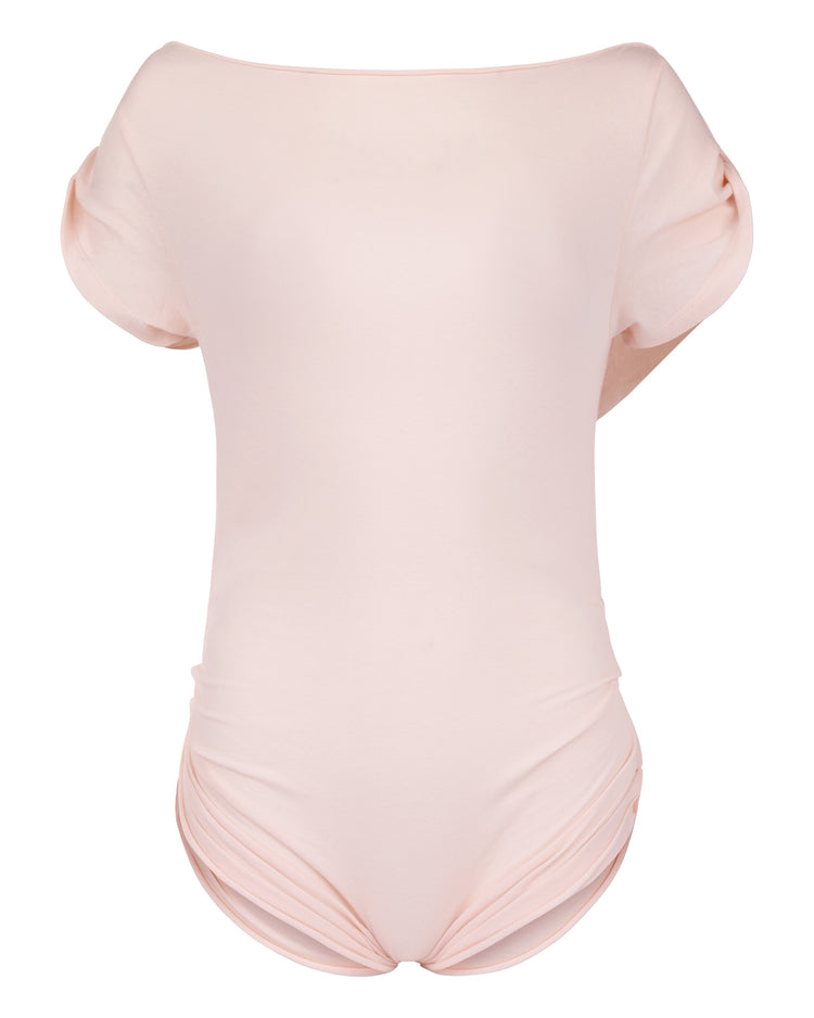 RIPPED TEE BODYSUIT // PINK MIST