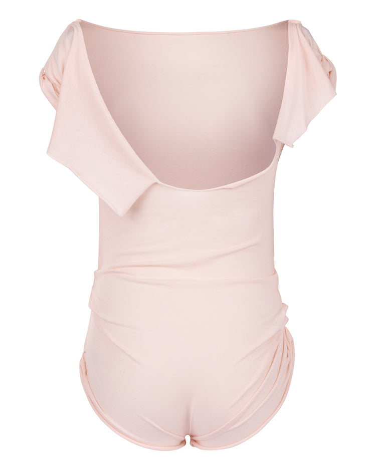 RIPPED TEE BODYSUIT // PINK MIST