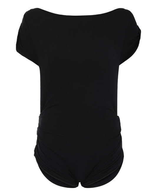 RIPPED TEE BODYSUIT // VERY BLACK