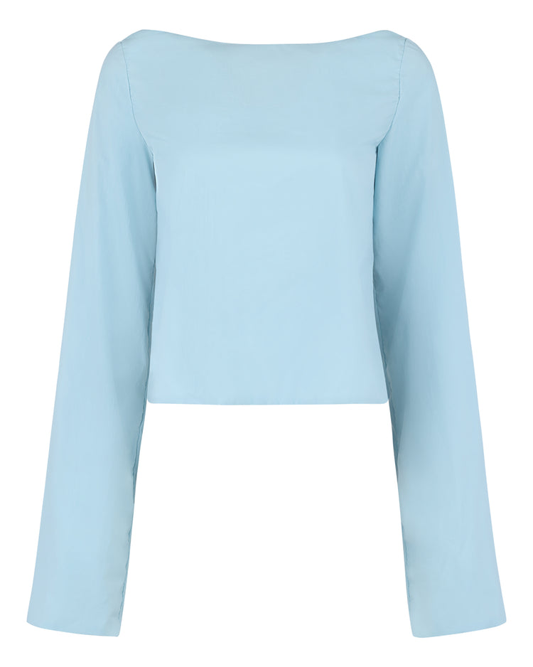 WINDBREAKER OPEN BACK BLOUSE // AQUAMARINE