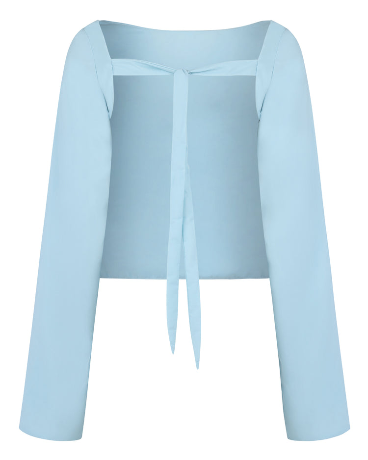 WINDBREAKER OPEN BACK BLOUSE // AQUAMARINE