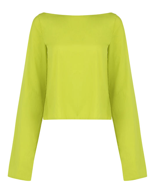 WINDBREAKER OPEN BACK BLOUSE // KIWI