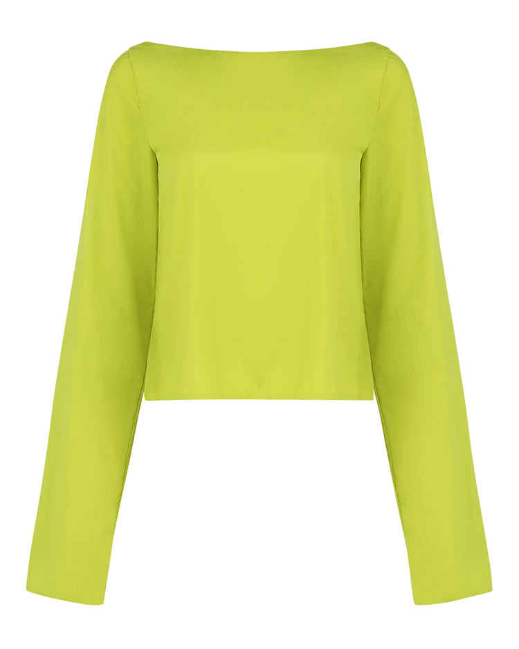 WINDBREAKER OPEN BACK BLOUSE // KIWI