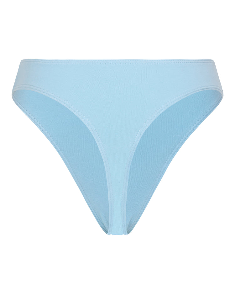 COTTON JERSEY THONG // AQUAMARINE