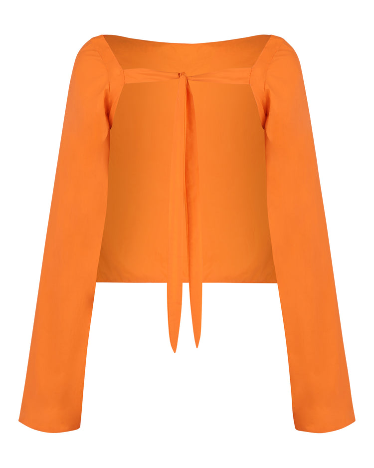 WINDBREAKER OPEN BACK BLOUSE // PERSIMMON