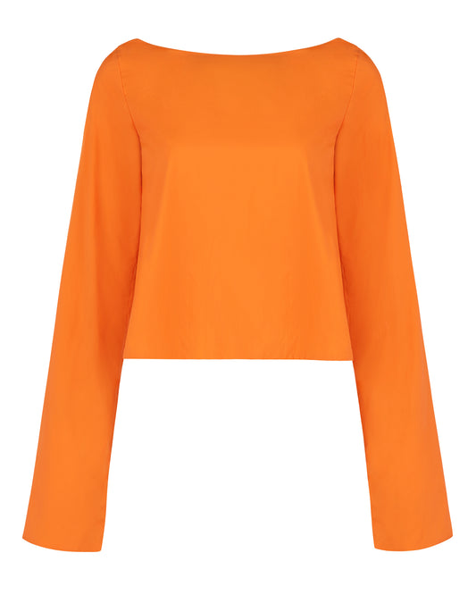 WINDBREAKER OPEN BACK BLOUSE // PERSIMMON