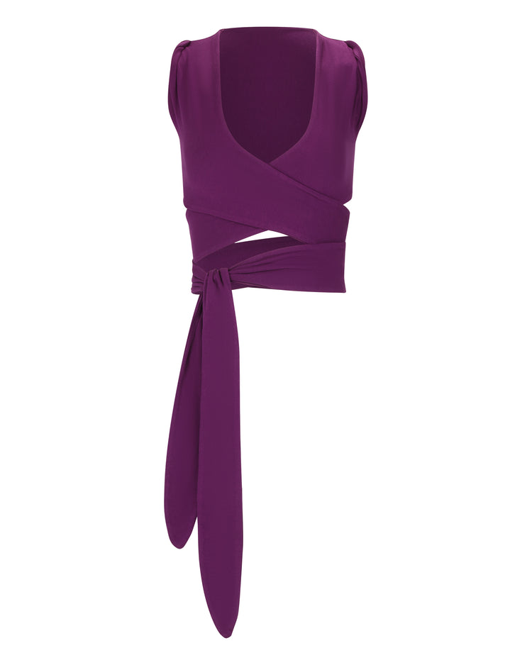 TACK SHOULDER BRALETTE // EGGPLANT