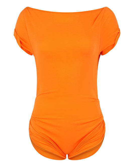 DESTROYED TSHIRT BODYSUIT // PERSIMMON