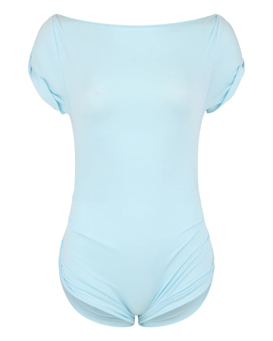 DESTROYED TSHIRT BODYSUIT // AQUAMARINE