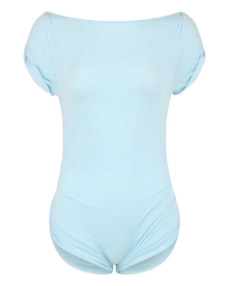 DESTROYED TSHIRT BODYSUIT // AQUAMARINE