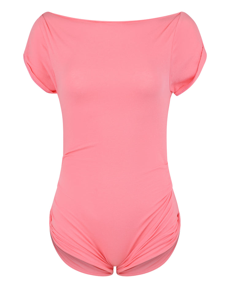 DESTROYED TSHIRT BODYSUIT // PLUMERIA
