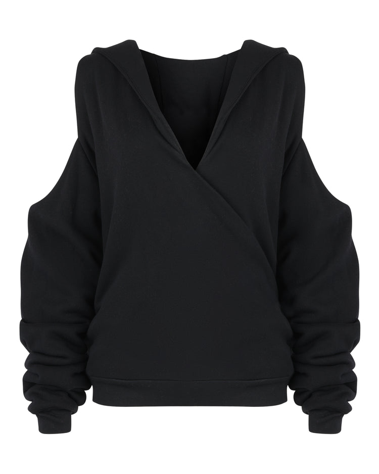 COLD SHOULDER HOODIE // MAGNETIC