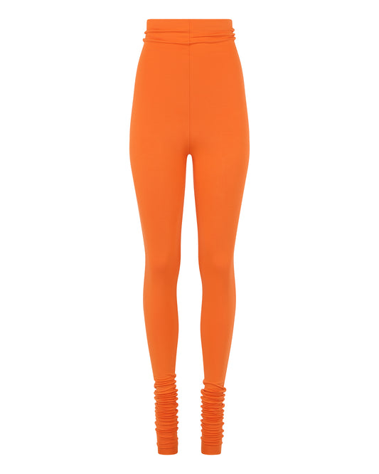 MODAL DOUBLE RAW EDGE LEGGING // PERSIMMON