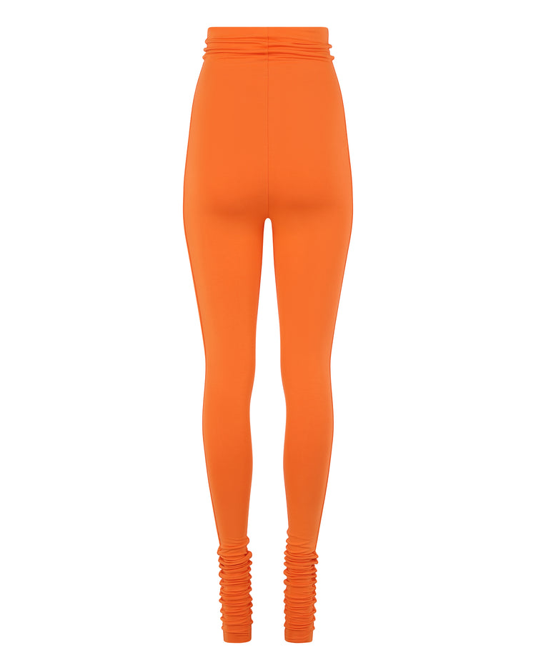 MODAL DOUBLE RAW EDGE LEGGING // PERSIMMON