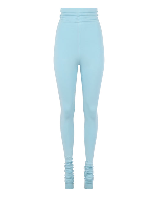 MODAL DOUBLE RAW EDGE LEGGING // AQUAMARINE