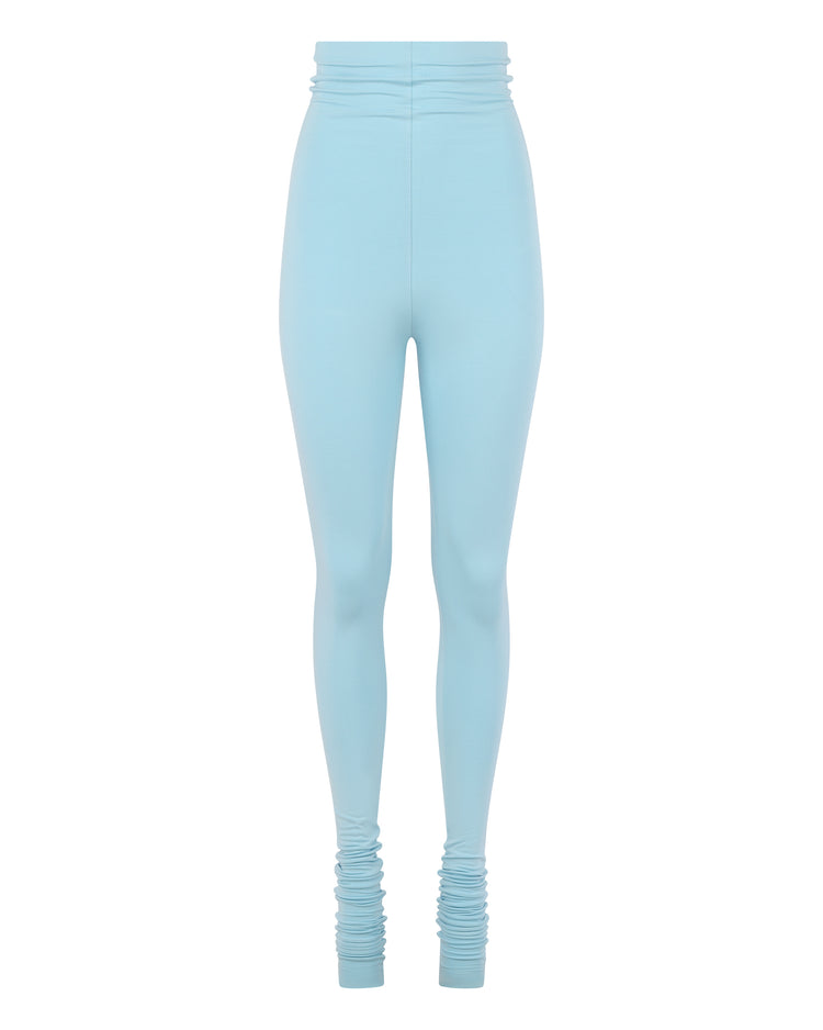 MODAL DOUBLE RAW EDGE LEGGING // AQUAMARINE