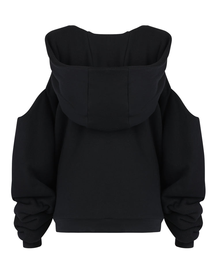 COLD SHOULDER HOODIE // MAGNETIC