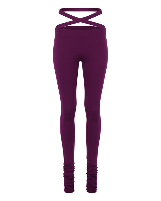 '91 CRISS CROSS LEGGING // EGGPLANT