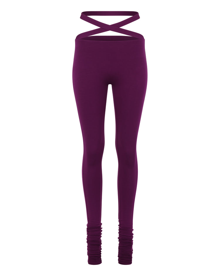 '91 CRISS CROSS LEGGING // EGGPLANT